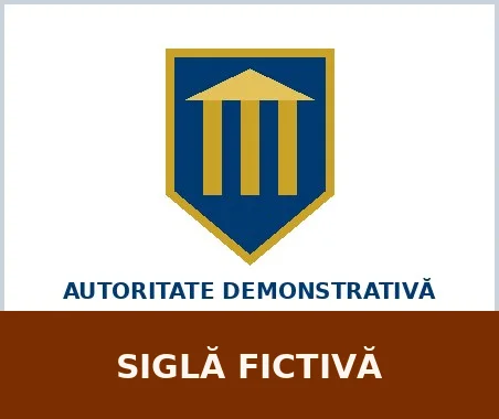 Siglă fictivă de autoritate națională, folosită ca exemplu în machetă