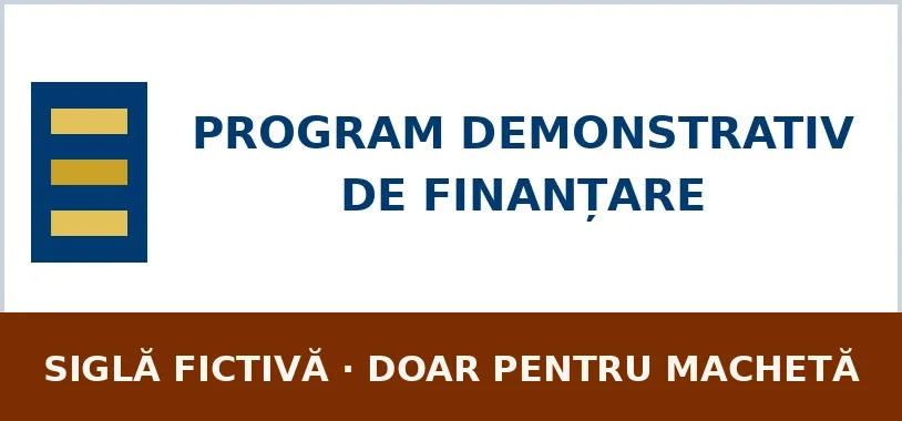 Siglă fictivă de program de finanțare, folosită ca exemplu în machetă